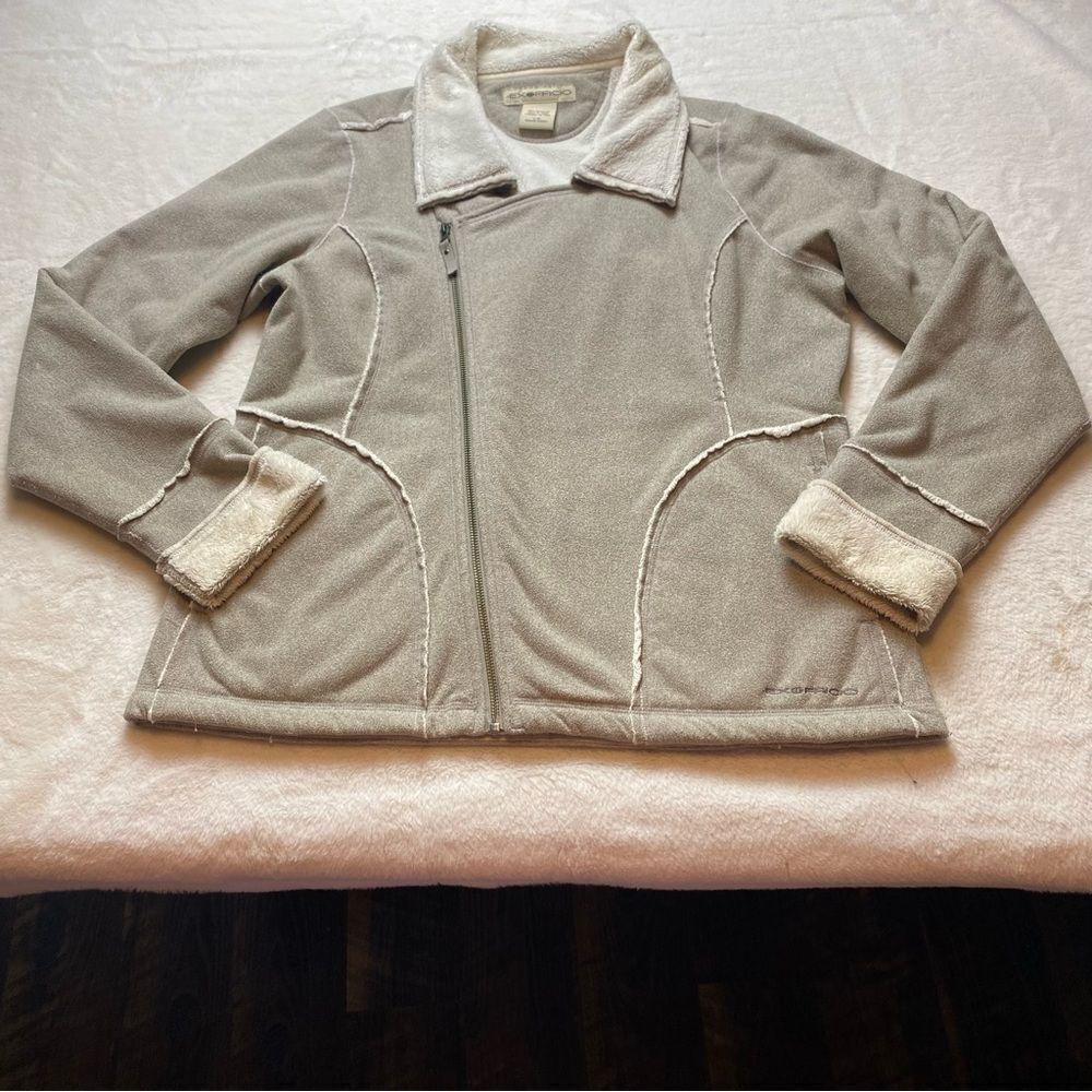 Exofficio Light Tan/Crean Asymmetrical Zip Jacket Size Large